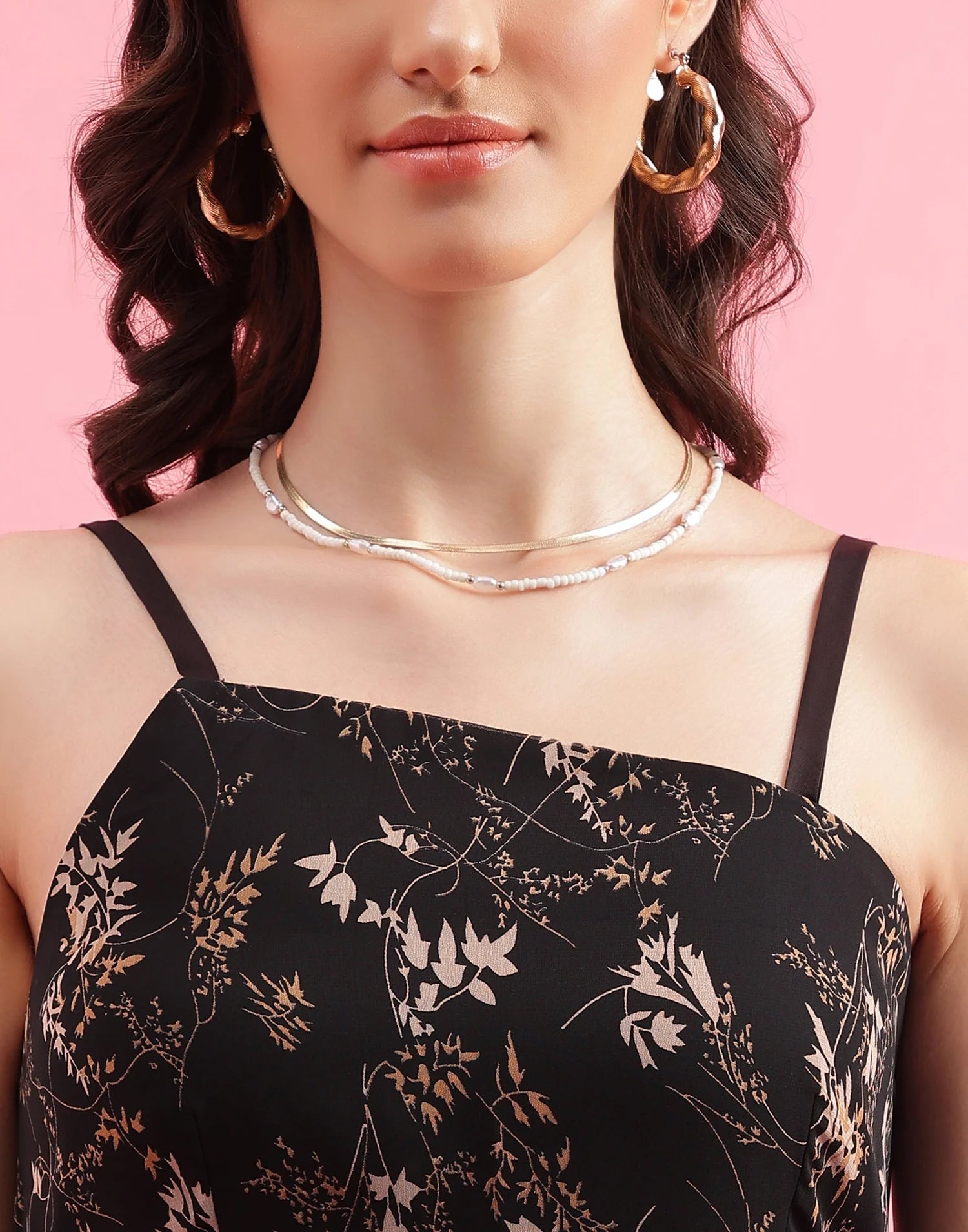 Printed Spaghetti Dress - Dresico